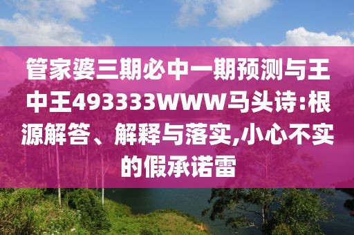 管家婆三期必中一期預(yù)測與王中王493333WWW馬頭詩:根源解答、解釋與落實(shí),小心不實(shí)的假承諾雷