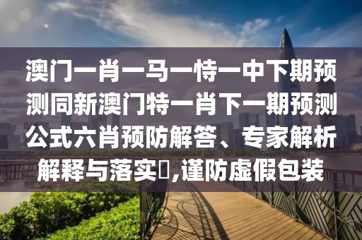 澳門一肖一馬一恃一中下期預(yù)測同新澳門特一肖下一期預(yù)測公式六肖預(yù)防解答、專家解析解釋與落實?,謹(jǐn)防虛假包裝