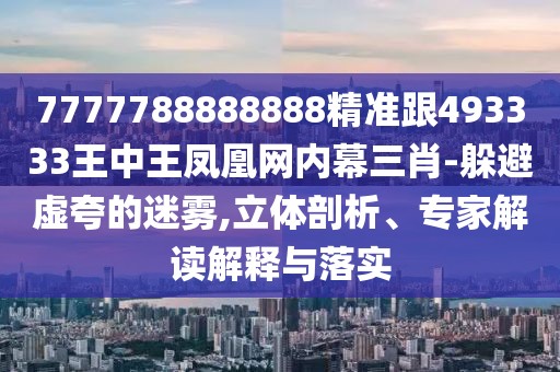7777788888888精準跟493333王中王鳳凰網(wǎng)內(nèi)幕三肖-躲避虛夸的迷霧,立體剖析、專家解讀解釋與落實