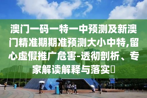 澳門一碼一特一中預(yù)測及新澳門精準(zhǔn)期期準(zhǔn)預(yù)測大小中特,留心虛假推廣危害-透徹剖析、專家解讀解釋與落實(shí)?
