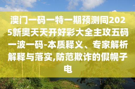 澳門一碼一特一期預(yù)測(cè)同2025新奧天天開(kāi)好彩大全主攻五碼一波一碼-本質(zhì)釋義、專家解析解釋與落實(shí),防范欺詐的假幌子電