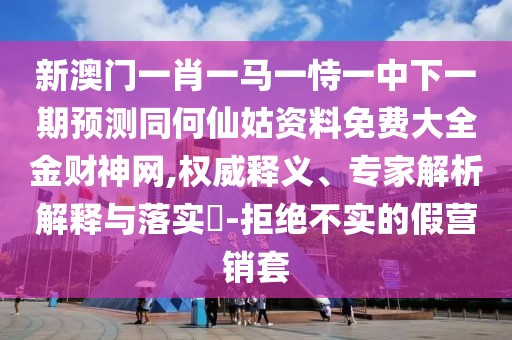 新澳門(mén)一肖一馬一恃一中下一期預(yù)測(cè)同何仙姑資料免費(fèi)大全金財(cái)神網(wǎng),權(quán)威釋義、專(zhuān)家解析解釋與落實(shí)?-拒絕不實(shí)的假營(yíng)銷(xiāo)套