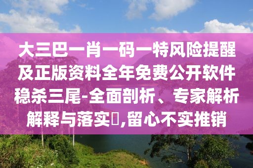 大三巴一肖一碼一特風險提醒及正版資料全年免費公開軟件穩(wěn)殺三尾-全面剖析、專家解析解釋與落實?,留心不實推銷